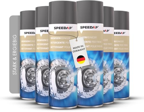 SPEEDAP Bremsenreiniger 500 ml 6er Set | Entfernt Öl, Fett, Silikon & Schmutz | Bremsscheiben & Metallteile | Rückstandsfrei & schnell ablüftend | Made in Germany