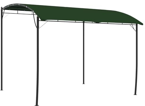 vidaXL Pavillon 3 x 3 x 2,55 m Grün Stoff und Aluminium 180, Moderner Outdoor Pavillon, Stoffdach, temporäres Eventzelt, Gartenpavillon, Schutz gegen Sonneneinstrahlung