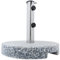 Anaterra® Pied Parasol en Granit - 20kg, Rond/Carré, Tube Acier INOX, roulettes et Poignée de Transport, Stable, Douilles d'Adaptation - Base, Socle, Support Ronde, Jardin, Patio
