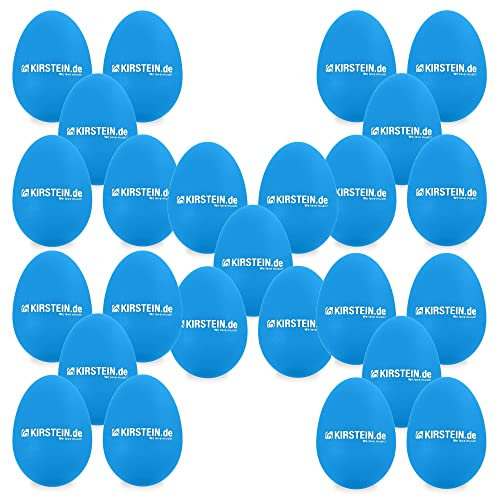 50x Kirstein ES-10B Egg Shaker (versión Medium, shaker, percusión, sonajero, carcasa de plástico resistente, sonido potente) azul