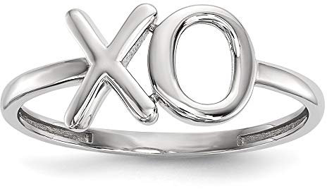 14 ct weiß gold poliert x-o Ring