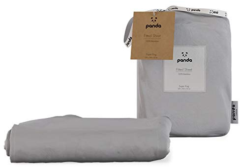 Panda® 100% Bamboo Organic Duvet Cover - UK Super King, Quiet Grey | Breathable, Hypoallergenic, Antibacterial | High Thread Count | Natural Choice for Skin & Hair | Thermoregulating, Quality Sleep