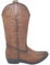 Stivali Donna camperos Texani Stile Western Marroni spazzolati con Fantasia Laser su Pelle Tinta Unita Altezza Polpaccio (40 EU)