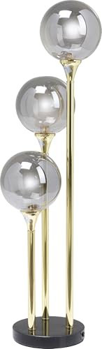 Kare Design Tischlampe Al Capone Tre Gold, Desk Lamp, Tischleuchte, Stahl Stange, Desk Lamp, Glas Schirm, Marmor Fuß, Dekoleuchte, Lampe für Wohnzimmer, Schlafzimmer, 83x18x18 cm (H/B/T)