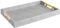 Modern Elegant Coffee Table, 45.7 x 30.5 cm, Rectangular, Grey, Glossy, Serving Tray with Gold Polished Metal Handles, Redefined for All Occasions