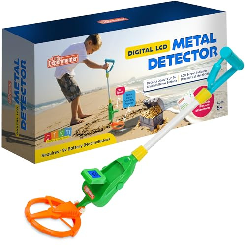 Little Experimenter Adjustable Metal Detector for Kids, LCD Screen, Ages 6+