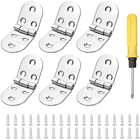 YEYIT 6 Piezas Bisagras Plegables de Acero Inoxidable, Flip Bisagra de 270 Grados Bisagras para Muebles