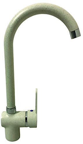 Rubinetto mod. Posillipo adatto per Lavello Cucina con miscelatore monocomando. Moderno e Girevole (Colore AVENA)