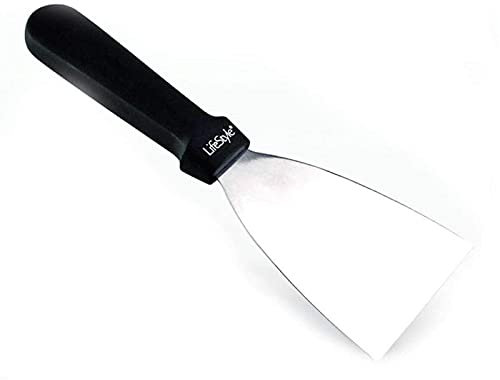 Acan Lifestyle - Espátula Triangular de Acero Inoxidable 24 cm, Paleta de Cocina y repostería, Mango de plástico con Agujero, utensilio para Servir Comida, Parrilla
