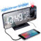 Projektionswecker, Digital Wecker mit Projektion 180°,Radiowecker Projektionsuhr Alarm Clock mit USB-Anschluss, 7 LED Spiegelbildschirm, Dual-Alarm, 12/24H, Snooze