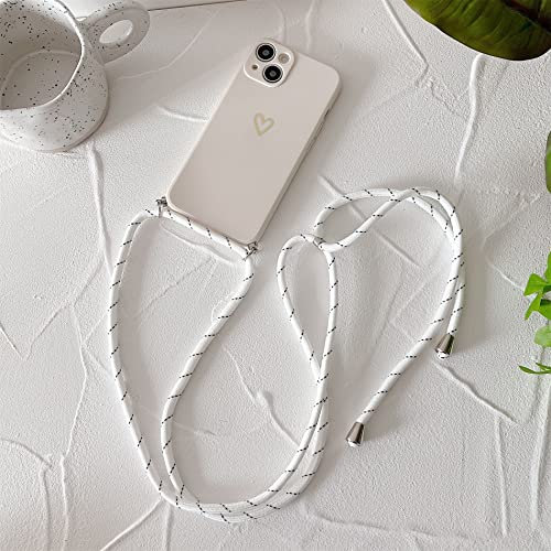 Einaily Handykette für iPhone 12 Mini Hülle mit Band, Hülle Silikon Seil Necklace Handyhülle mit Kordel TPU Bumper Schutzhülle zum Umhängen Abnehmbar Case mit Schnur Kameraschutz für iPhone 12 Mini
