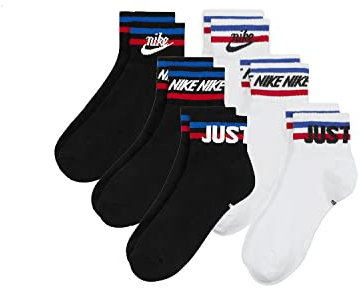 Nike 6 Paar Everyday Essential Ankle Sneakersocken Socken Quarter Unisex DX5080, Farbe:Schwarz/Weiß, Socken Neu:34-38