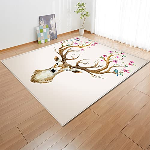 Teppich Wohnzimmer Kurzflor REH Kurzflor Teppich Super Soft,Tepich für Esszimmer & Schlafzimmer, Anti-Rutsch Unterseite,Kinderteppich Kinderzimmer