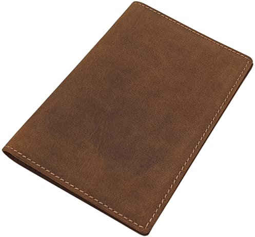 myledershop Cartellina porta badge in pelle di bufalo per libretto di auto, carte di identità gravi, patente d'arma, licenza di caccia, ecc., Senza motivo/cognac, taglia unica, Classico