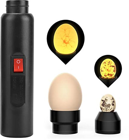Fockety Egg Candler Tester, Hochintensive, Helle, Kühle LED-Licht-Durchleuchtungslampe, Tragbarer Professioneller Eiertester für Alle Hühnereier, Dunkle Wachteln, Enten, Kanarientauben