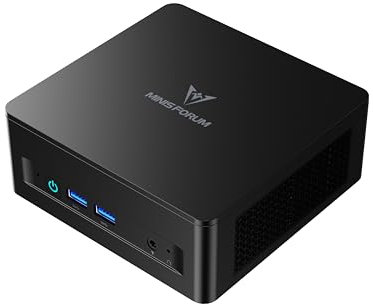 MINIS FORUM UM690 Slim Mini-PC, AMD Ryzen 9 6900HX Mini-Computer (8C/16T, bis zu 4,9 GHz), 32 GB DDR5 RAM 1 TB PCIe 4.0 SSD, DP/USB4/HDMI 2.1, 4 x USB Typ A, WIFI6E /BT5. 3