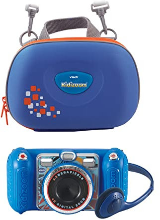 Vtech KidiZoom Duo Pro blau inkl. Tragetasche – Kinderkamera mit 2 Kameras, Foto- und Videofunktion, Effekten, Spielen, Musikplayer und vielem mehr