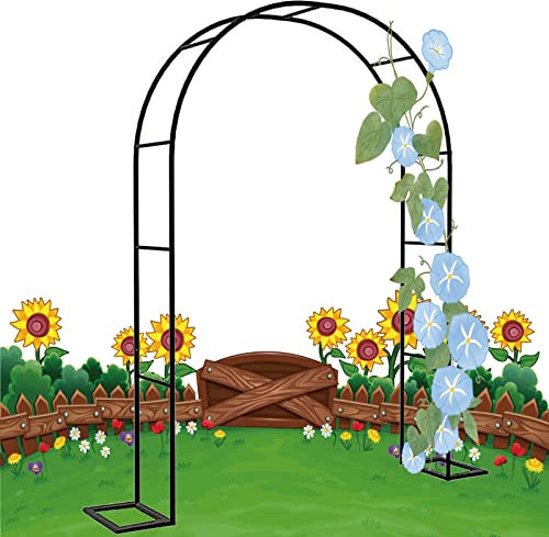 Gartenbogen Metall Rosenbogen 1.2M 1.4M 1.8M 2M 2.8M 3M 3.5M Breite Wetterbeständige Torbogen Für Kletterpflanzen Rankhilfe Rankgitter Rosengestell Garten Eingänge Dekoration Hochzeit Bögen ( Size : 2