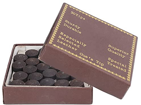 SUNGOOYUE Snooker-Queue-Spitzen aus Rotem Leder, 50 Stück/Box, 12-mm-Queue-Spitzen-Set, Snooker-Queue-Spitzen aus Rotem Leder für Pool Eight Nine Ball