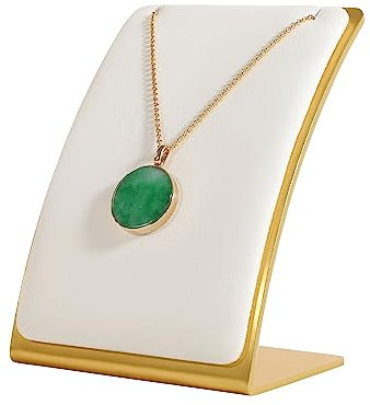 GemeShou White Necklace display stand, Velvet Jewelry necklace display holder for selling, small metal earring neck storage organizer, online jewelry photography props【White】