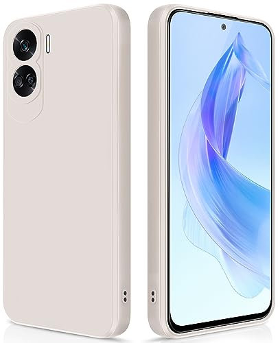 GiiYoon Coque pour Honor 90 Lite 5G Case en Silicone, Etui de Protection Antichoc Etui Housse Silicone Ultra-Mince avec Couche Intérieure en Fibre et Protection pour Caméra, Blanc