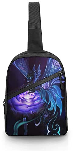 Fairy Dragon Umhängetasche, Umhängetasche, Schultertasche, Reise-Brustrucksack, Faltbarer Tagesrucksack für Sport, Einkaufen, Wandern