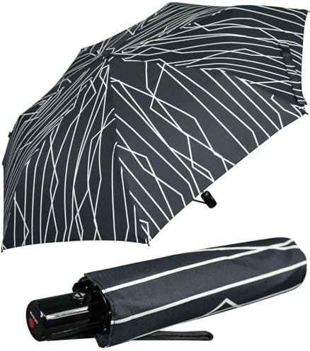 Knirps Taschenschirm Slim Duomatic Auf-Zu-Automatik mit UV-Schutz River - Black