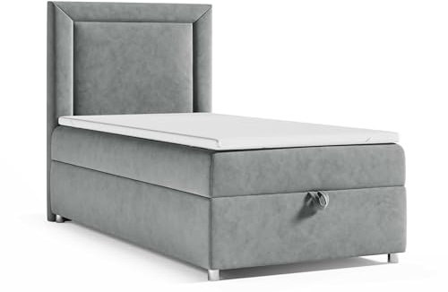 Best For Home Trinity K3 Einzelbett | Boxspringbett 80x200 Mit Bonell Federkernmatratze | Matratzentopper | Bett Mit Matratze Und Stauraum | Lieferung an Die Bordsteinkante