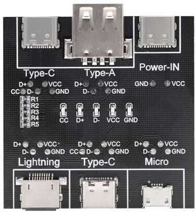 APKLVSR Datenkabel-Erkennungsplatine, DT3 USB Kabeltester Zur Schnellen Erkennung von I-OS, Typ C-Schnittstelle und Micro,Empfindlicher, Präziser