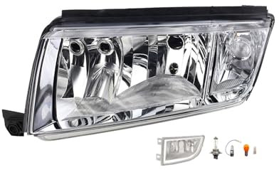 Johns, Scheinwerfer Halogen Front kompatibel zu Skoda Fabia 6Y 09/99-03/08 H7 H3 Links + Nebelscheinwerfer + Leuchtmittel