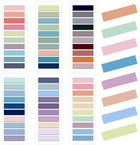 JIANTA 1200 Stück Haftnotizen Tabs, 6 Stile Index Sticker Tabs, Transparente Haftnotizen Pastell Sticky Tabs Aesthetic Index Tabs, Page Marker Sticky Notes für Seitenmarkierung