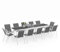 IDMarket - Salon de Jardin Madrid Table Extensible 135-270 CM et 12 chaises empilables Blanc et Gris