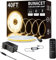 BUNACET COB LED Streifen 12M, LED Strip Warmweiss Dimmbar 24V 3000K, CRI90+ LED Band Lichtband Stripes mit RF Fernbedienung und Netzteil für Küche, Schlafzimmer, Wohnzimmer, Schrank, Spiegel