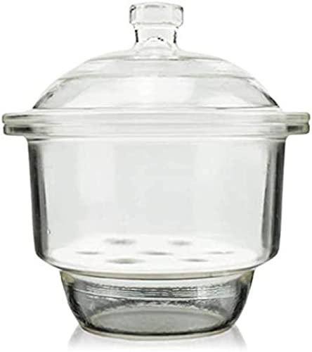 Essiccatore da Laboratorio in Vaso da 150 mm con Piatto in Porcellana e Piatto in Porcellana e Vetro Smerigliato con Tappo in Vetro borosilicato Pesante, essiccatore da Laboratorio
