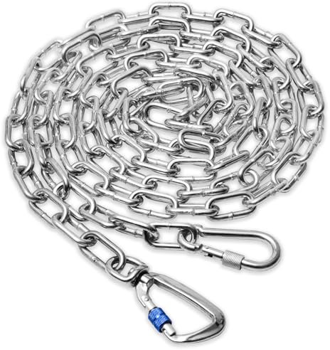 Heavy Duty Dog Chain for Yard - 15FT Metal Dog Chain Leash for Large Dog,Long Dog Lead for Outside with Strong Swivel Hook,Outdoor Dog Runner for Camping,Chew Proof Dog Tie Out Cable up to 200LBS