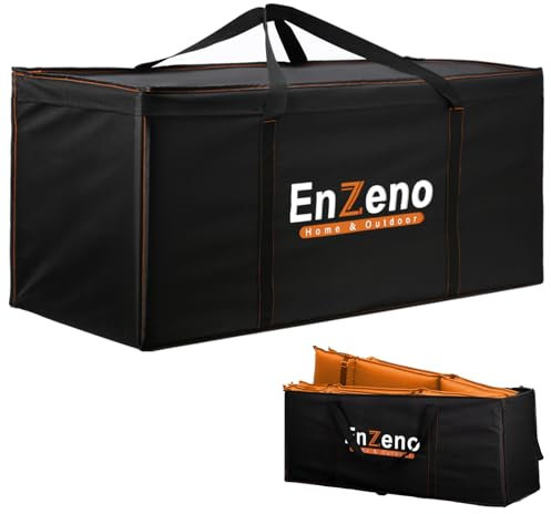 Enzeno Garden Furniture Cushion Storage Bag, 420D Oxford Fabric Waterproof, Anti-UV Heavy Duty Christmas Tree Storage Bag with Carry Handle and Zipper