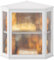 Wieghda XL Rustic Elegant Decorative Corner Bread Box, Airtight, White, 17.5 x 11.8 x 13.78 inches, 5.3 Cubic Inches, Kitchen Countertop Food Storage Container