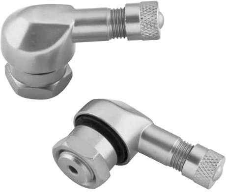 Flaconi Motorrad Reifenventil,Ventil Motorradreifen,Motorrad Alu Winkelventil,Motorrad Ventil 90 Grad,Eckventil,Motorrad Reifen Ventile,für Autos,Motorräder,LKW-Anhänger,Freizeitfahrzeuge (Silber)