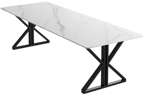 HOLGVE Konferenztisch, Langer 62,9 Zoll/160 cm Kleiner Besprechungstisch, Kann In Kombination Mit Schulungs- Und Seminartischen Verwendet Werden, Stabiler Metallrahmen(55.1x27.5in/140x70cm)