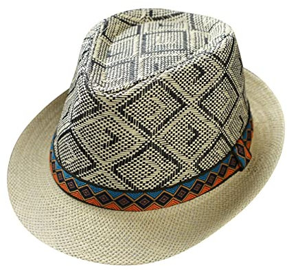Sun Hat Bicycle Helmet Men and Women Retro Jazz Hat Bohemian Style British Sun Hat Travel Sun Hat Men Blue, black, One Size