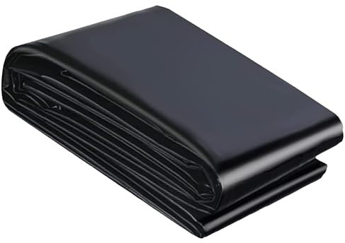 Revestimiento de estanque de polietileno de alta densidad de 2 x 3 m, membrana impermeable para piscina de peces y jardín, color negro