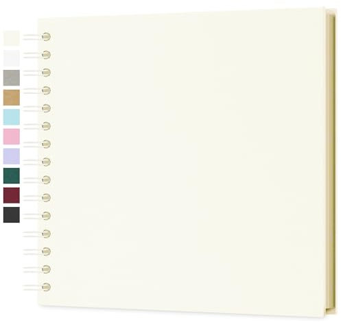 Fotoalbum zum Selbstgestalten, Scrapbook Fotobuch zum Einkleben 21 x 21 cm 40 Seiten, Archivqualität säurefrei DIY Geschenk für Baby Familie Jahrestag Geburtstag Valentinstag und Hochzeit Milchig Weiß