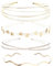 4Pcs Multi-Layered Elegant Wavy Rhinestone Headbands - Double Metal Star, Gold Hair Accessories for Women & Girls