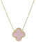 Caratas Élégant collier trèfle pour femme - Argent sterling 925 avec revêtement rhodium/or 18 carats - Nacre, quartz rose - Chaîne réglable de 45 à 50 cm, 45-50 cm, Argent sterling, Nacre Quartz