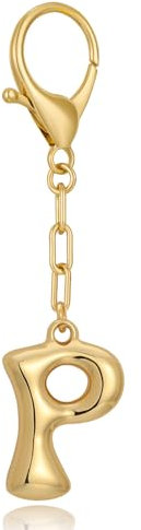 LILIE&WHITE Schlüsselanhänger mit Buchstaben P, Stilvolles Design in Gold, Farbtreu & Langlebig, Personalisierte Geschenkidee für Geburtstag, Jahrestag und besondere Anlässe