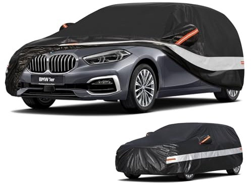 Holthly Autoabdeckung Passend für BMW 1er BMW 1 Series F20/F21/F52/F40/F70/E87/E82/E81/E87/E88(2004-2025) 10 Schichten Vollgarage Auto Abdeckplane 100% Wasserdicht Autoplane Outdoor Autogarage