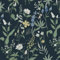Timeet Self Adhesive Wallpaper Blue Botanical Peel and Stick Wallpaper Flowers Green Leaves Sticky Back Plastic Paper 44x300cm Waterproof Vinyl Film for Bedroom, Cabinets