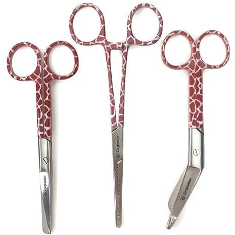 Set de ciseaux d'infirmière Giraffe - Ciseaux à bandages - Accessoires infirmiers - Ciseaux de premiers secours - Ciseaux médicaux - Kocher - Cadeau pour infirmière