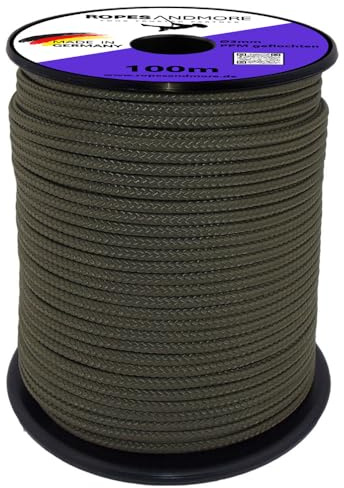 Polypropylenseil 3mm geflochten – 100 m Allzweckseil in 30+ Farben – leicht, reißfest & UV-beständig für Deko, Garten & DIY – Ropes and More (Oliv)