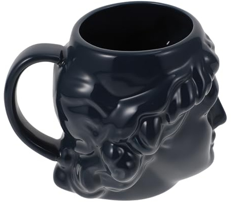 SOIMISS Tazza in Ceramica con Manico e Design Scultura Antica Greca Testa di David Bicchiere per Bevande Resistente e Sicuro per Uso Quotidiano
